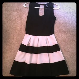 Black and white skater dress